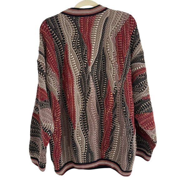 Avanzata Harry Rosen Mercerized Cotton Sweater Coogi 3D Knit Red Beige Men Size - Picture 2 of 6